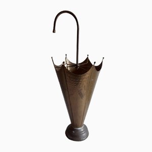 Vintage Brass Umbrella Stand in the Shape of a Half-Opened Umbrella, 1970s-HOI-958705