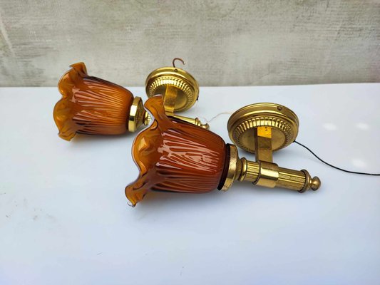 Vintage Brass Wall Lamp, 1970s-CAQ-2015909