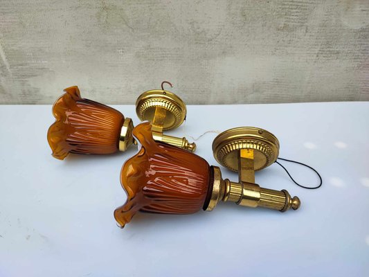 Vintage Brass Wall Lamp, 1970s-CAQ-2015909