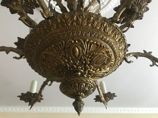 Vintage Bronze Chandelier, 1950s-WQQ-1299597