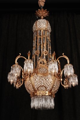 Vintage Bronze Chandelier in Classicist Style-FLW-1401997