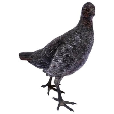 Vintage Bronze Pigeon Sculpture, France, 1950s-ZCI-907295