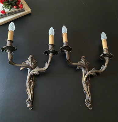 Vintage Bronze Sconces, 1940, Set of 2-XRG-2033891