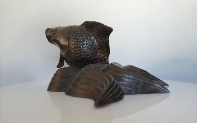 Vintage Bronze Sculpture from Pez Guerrero Goldfish-JJT-766538