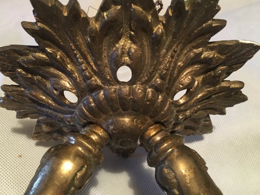 Vintage Bronze Wall Lamp, 1920s-WQQ-1009538