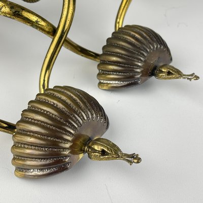 Vintage Bronze Wall Lamps, Italy, 1950s, Set of 2-WQC-2040164