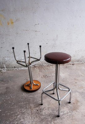 Vintage Brown Aluminum Bar Stool-PDG-1999464