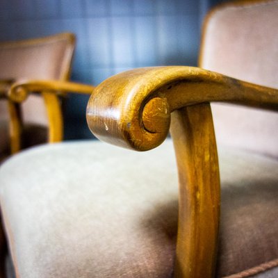 Vintage Brown Armchairs, 1950s, Set of 2-IA-723439