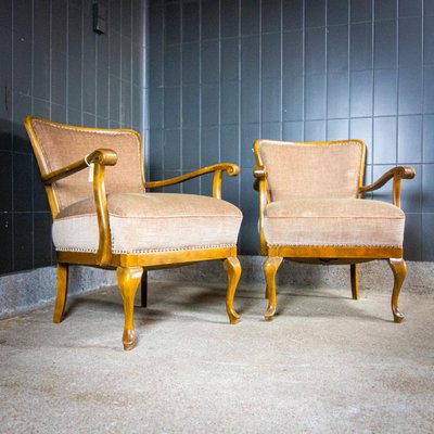 Vintage Brown Armchairs, 1950s, Set of 2-IA-723439