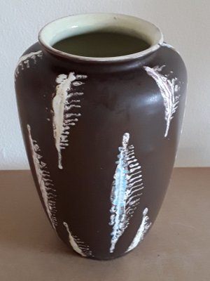 Vintage Brown Ceramic Vase, 1970s-HOI-1358223