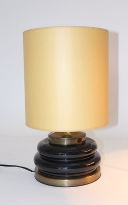 Vintage Brown Glass Table Lamps, Italy, 1970s, Set of 2-NB-953941