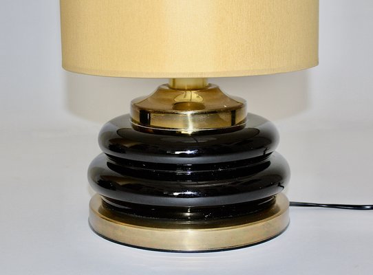 Vintage Brown Glass Table Lamps, Italy, 1970s, Set of 2-NB-953941