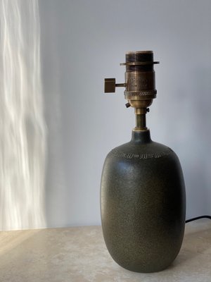 Vintage Brown Green Table Lamp from Agne Aronsson, 1960s-ARN-605000