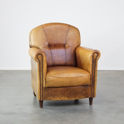 Vintage Brown Leather Armchair-HPP-2039529