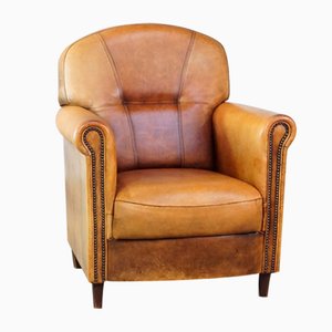 Vintage Brown Leather Armchair-HPP-2039529