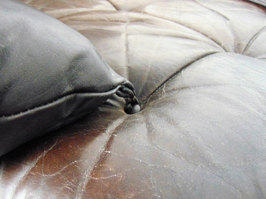 Vintage Brown Leather Armchairs, 1970s, Set of 2-GZF-1269375