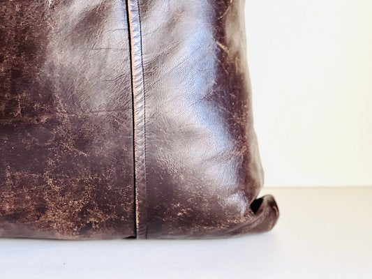 Vintage Brown Leather Cushion-ALG-1792202