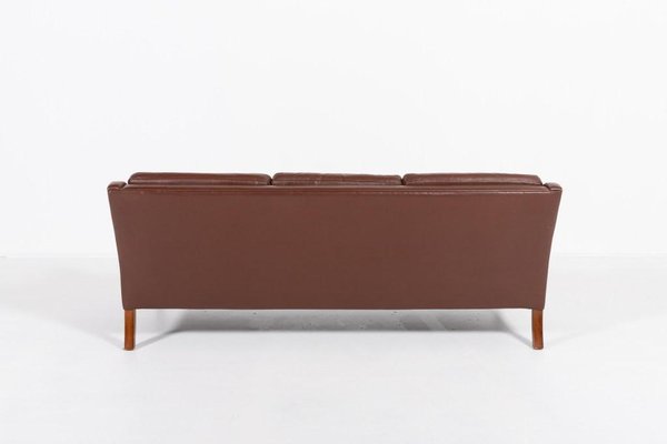 Vintage Brown Leather Sofa from Mogens Hansen, Denmark, 1980s-KMC-1803348