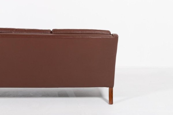 Vintage Brown Leather Sofa from Mogens Hansen, Denmark, 1980s-KMC-1803348