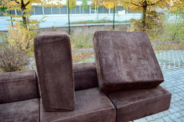 Vintage Brown Modular Sofa, 1970s, Set of 6-UF-1255549