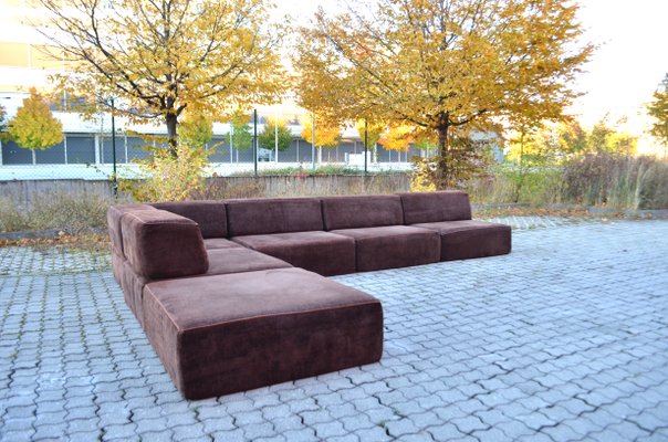 Vintage Brown Modular Sofa, 1970s, Set of 6-UF-1255549