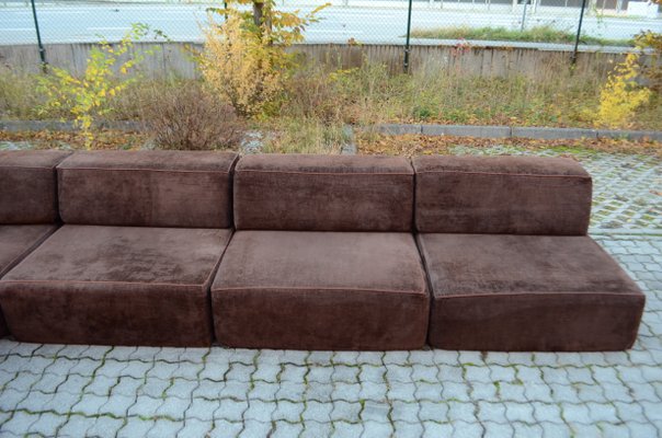 Vintage Brown Modular Sofa, 1970s, Set of 6-UF-1255549