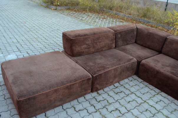 Vintage Brown Modular Sofa, 1970s, Set of 6-UF-1255549