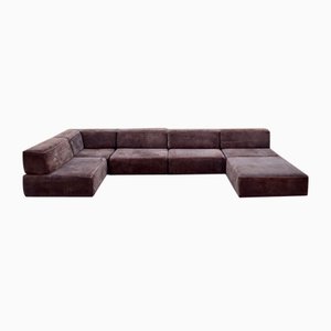 Vintage Brown Modular Sofa, 1970s, Set of 6-UF-1255549