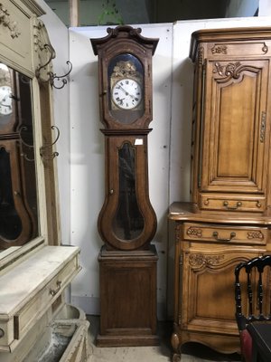 Vintage Brown Oak Clock-HLV-1428840