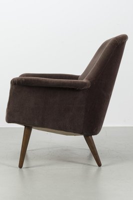 Vintage Brown Velvet Armchair-OKG-1814068