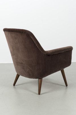 Vintage Brown Velvet Armchair-OKG-1814068