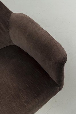 Vintage Brown Velvet Armchair-OKG-1814068