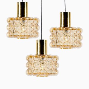 Vintage Bubble Glass Pendant Lamps by Helena Tynell, 1960, Set of 2-VDW-2016898