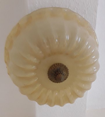 Vintage Bundt Cake Ceiling Lamp in Yellow Glass, 1970s-HOI-1340740