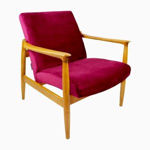 Vintage Burgundy GFM-064 Armchair attributed to Edmund Homa, 1970s-UJQ-1398426