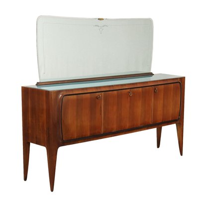 Vintage Cabinet in Walnut & Glass, Italy, 1950s-VMM-2042309