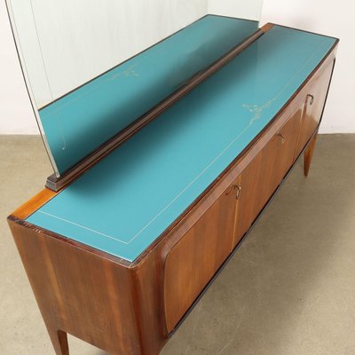 Vintage Cabinet in Walnut & Glass, Italy, 1950s-VMM-2042309