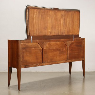 Vintage Cabinet in Walnut & Glass, Italy, 1950s-VMM-2042309