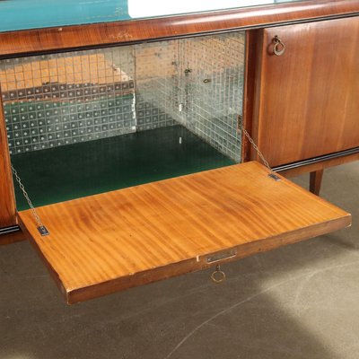 Vintage Cabinet in Walnut & Glass, Italy, 1950s-VMM-2042309