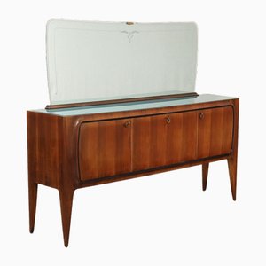 Vintage Cabinet in Walnut & Glass, Italy, 1950s-VMM-2042309