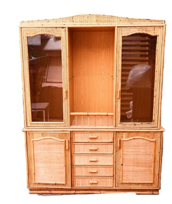 Vintage Cabinet in Wood & Bamboo-TCS-1275986