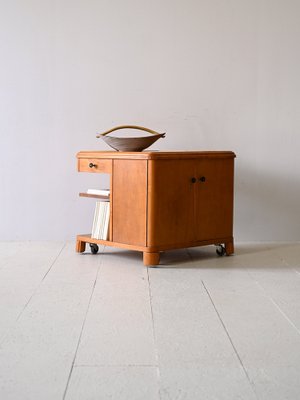 Vintage Cabinet with Deco Wheels, 1940s-QWP-1816638