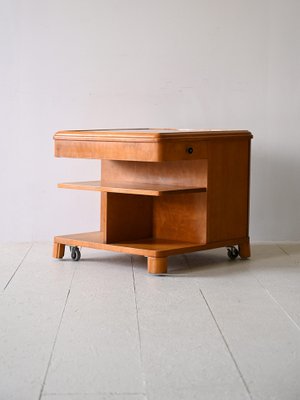 Vintage Cabinet with Deco Wheels, 1940s-QWP-1816638