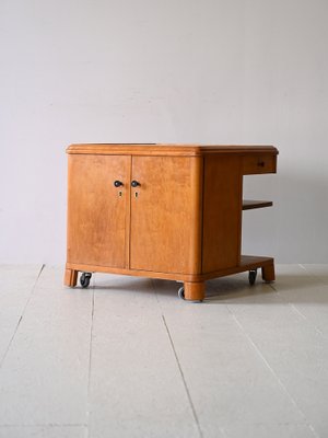 Vintage Cabinet with Deco Wheels, 1940s-QWP-1816638