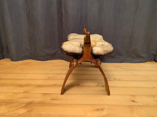 Vintage Camelskin Stool, 1960s-VQM-1436006