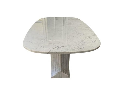 Vintage Carrara Marble Dining Table-JG-1293748