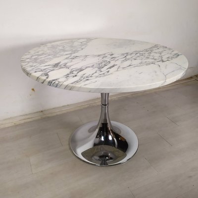 Vintage Carrara Marble Tulip Table, 1970s-EAD-1763404