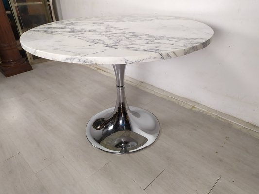 Vintage Carrara Marble Tulip Table, 1970s-EAD-1763404