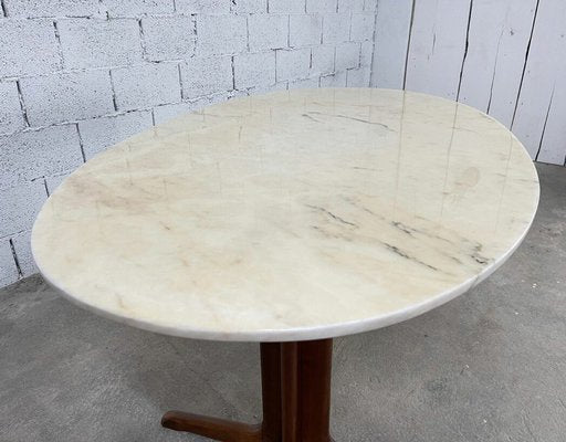 Vintage Carrare Marble Table, 1960s-PB-1703393