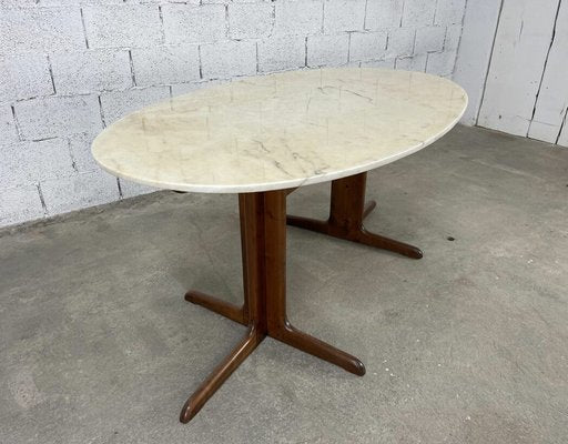 Vintage Carrare Marble Table, 1960s-PB-1703393